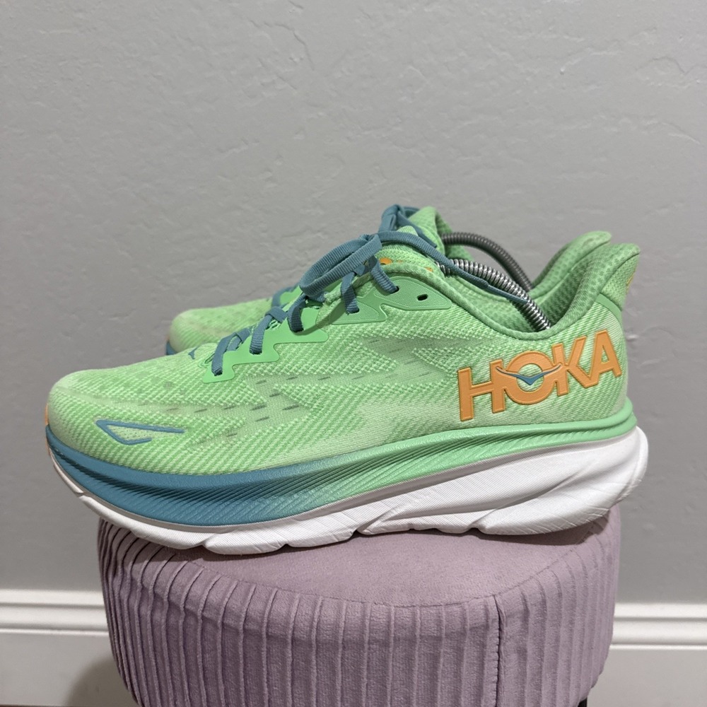 Hoka One One Clifton 9 Green Running Shoes 1127895-ZLGL Mens Sz 11D - Picture 3 of 8
